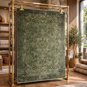 سجاد فخم لونا بوهيمي تركي OE72C اخضر مقاس 150*220