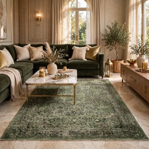 سجاد فخم لونا بوهيمي تركي OE72C اخضر مقاس 150*220
