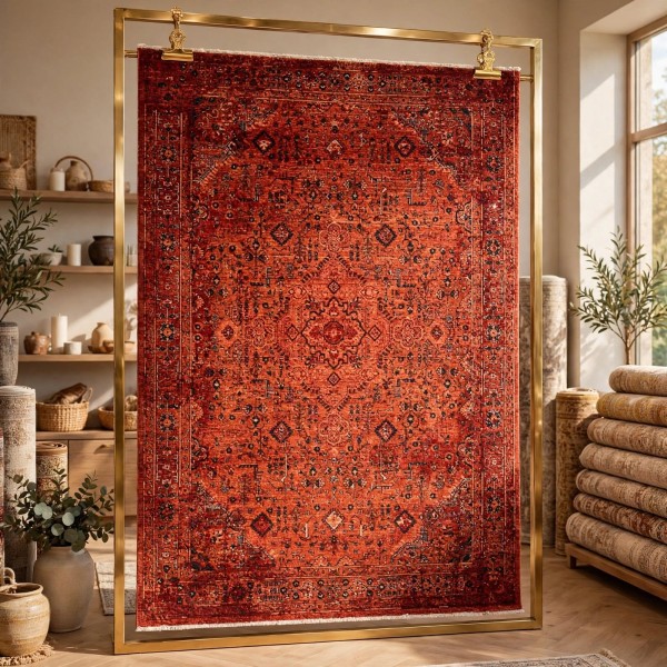 سجاد لونا بوهيمي تركي OE72C احمر مقاس 150*220