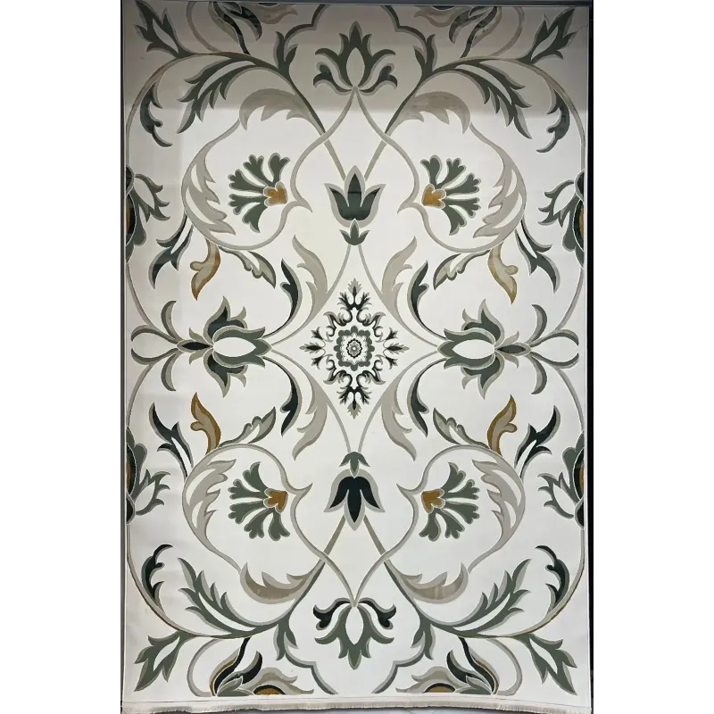 Turkish Safir Rug SRC32C cream green Size 100x300