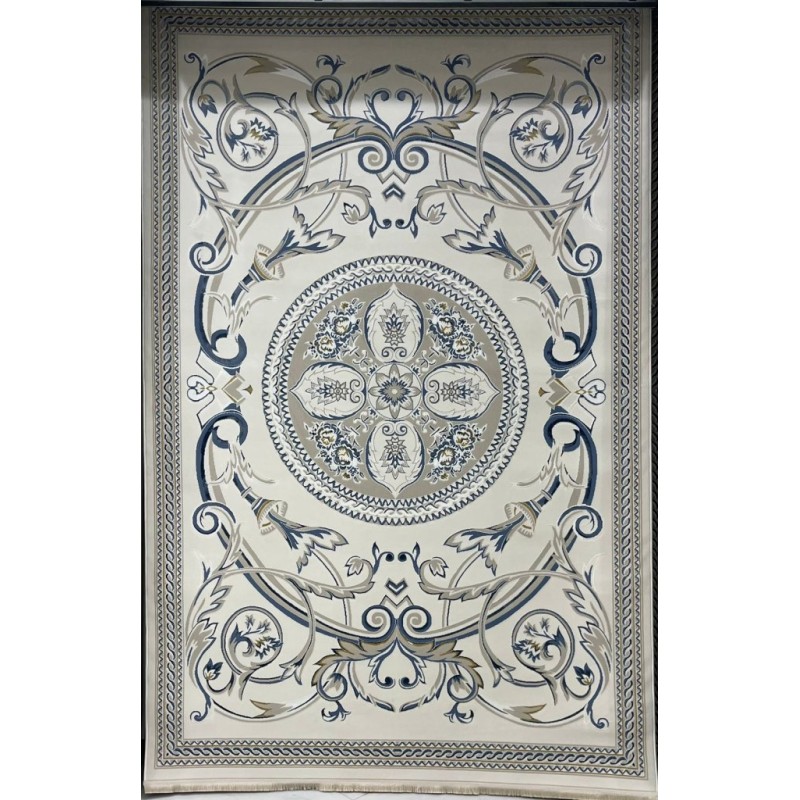 Turkish Safir Rug SRC03A cream blue-Size 150*220