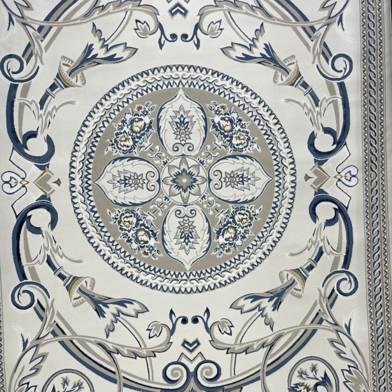 Turkish Safir Rug SRC03A cream blue-Size 150*220