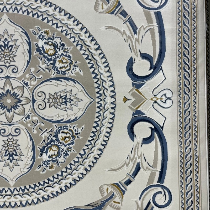 Turkish Safir Rug SRC03A cream blue-Size 150*220