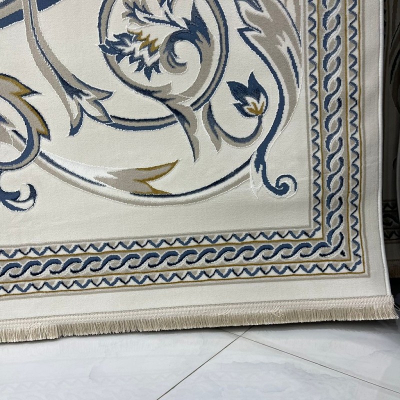 Turkish Safir Rug SRC03A cream blue-Size 150*220