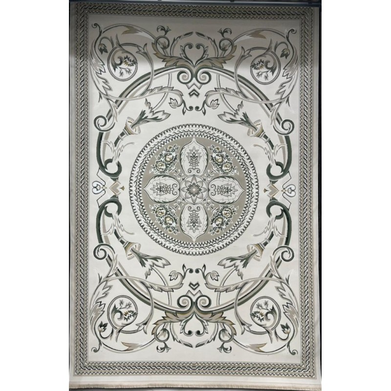 Turkish Safir Rug SRC03A cream green-Size 50*80