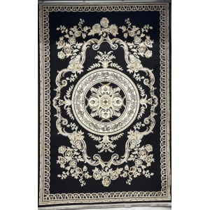 Turkish Safir Rug SRC04A Black Multi-Size 80*150