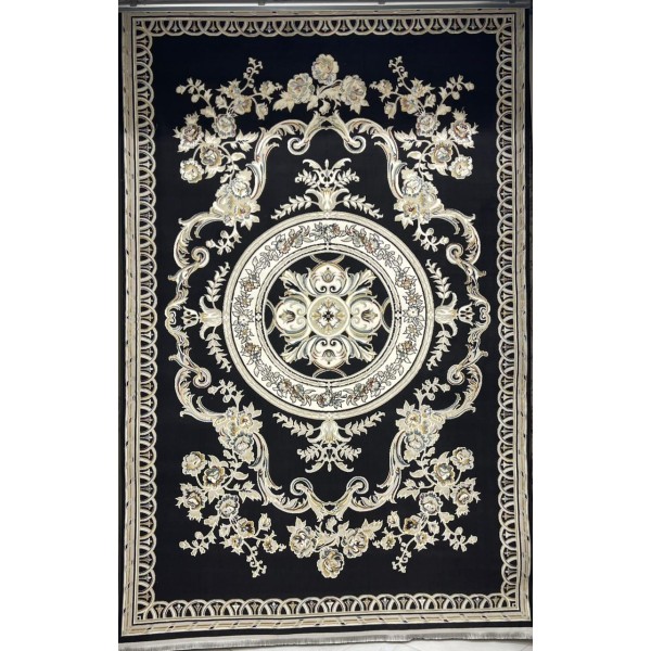 Turkish Safir Rug SRC04A Black Multi-Size 80*150