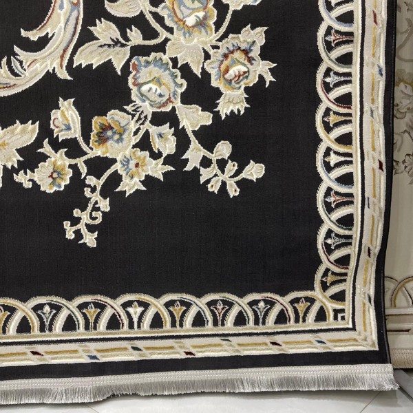Turkish Safir Rug SRC04A Black Multi-Size 80*150