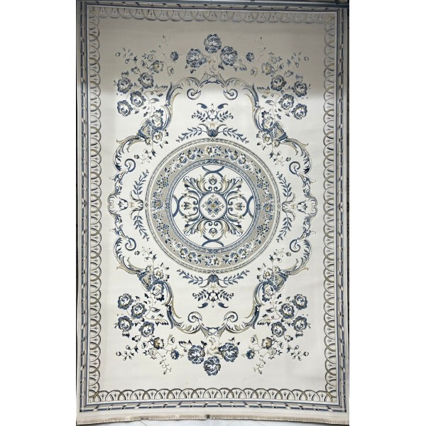 Turkish Safir Rug SRC04A cream blue-Size 80*150
