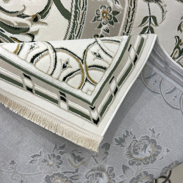Turkish Safir Rug SRC04A cream green-Size 100x200