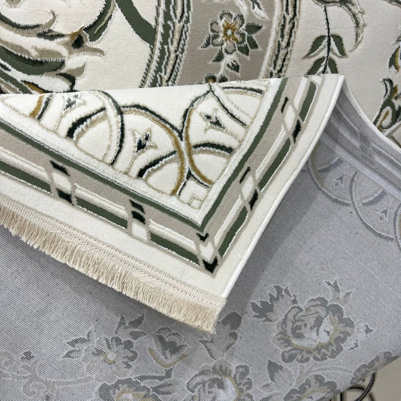 Turkish Safir Rug SRC04A cream green-Size 150*220