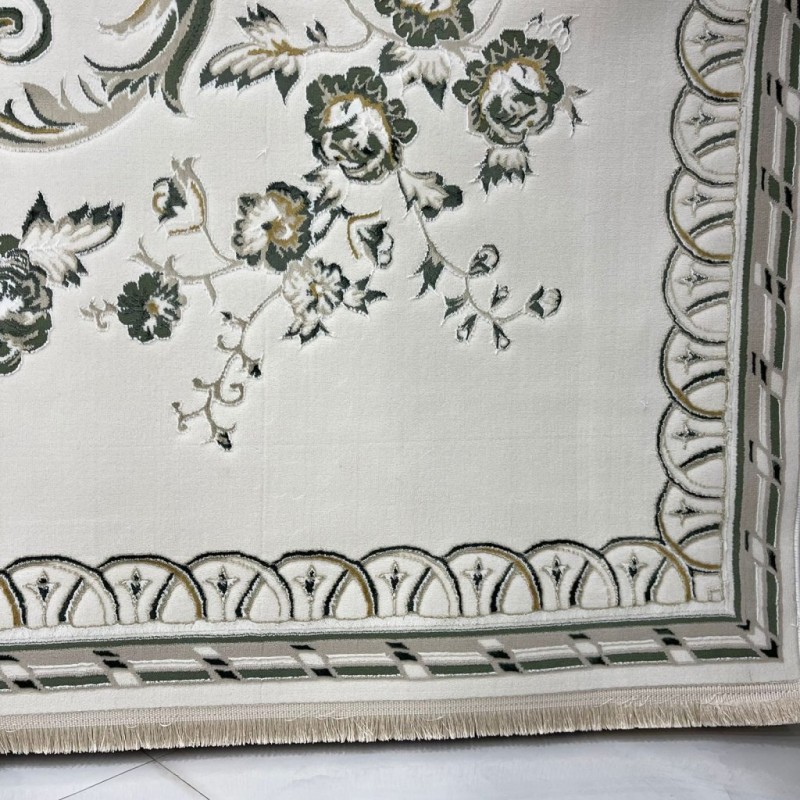 Turkish Safir Rug SRC04A cream green-Size 150*220