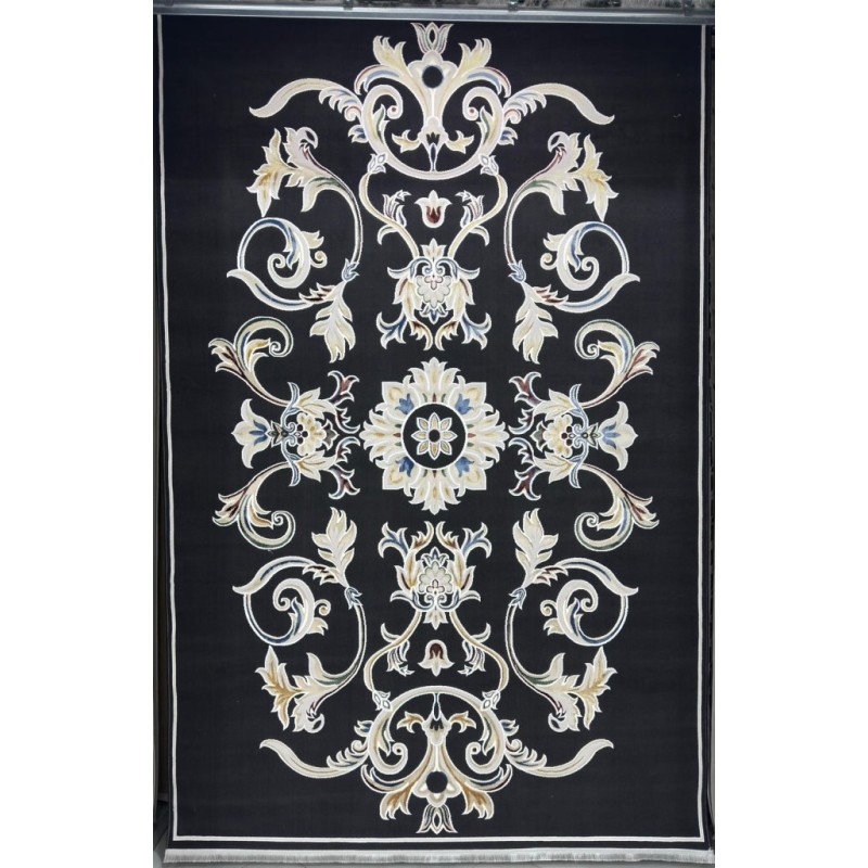 Turkish Safir Rug SRC05A Black Multi-Size 50*80