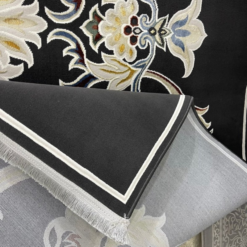 Turkish Safir Rug SRC05A Black Multi-Size 50*80