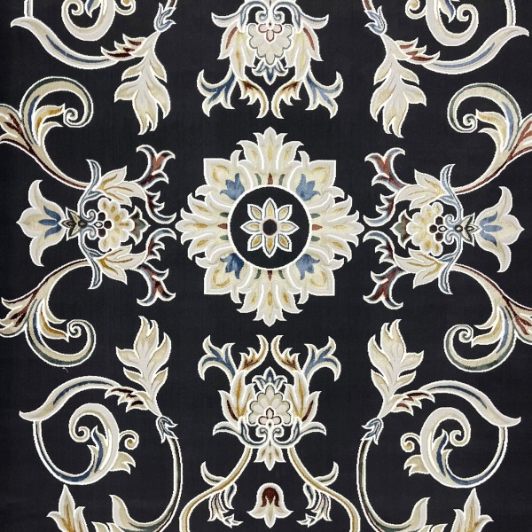 Turkish Safir Rug SRC05A Black Multi-Size 100x200