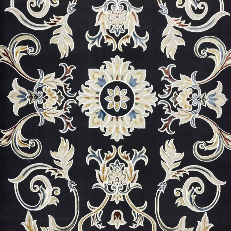 Turkish Safir Rug SRC05A Black Multi-Size 50*80