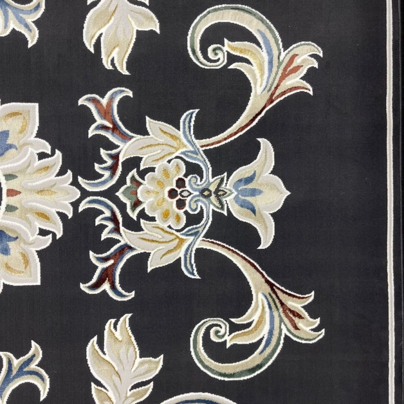 Turkish Safir Rug SRC05A Black Multi-Size 50*80