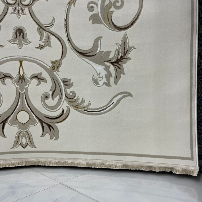 Turkish Safir Rug SRC05A cream beige-Size 100x200