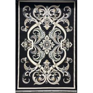 Turkish Safir Rug SRC06A Black Multi-Size 250*350