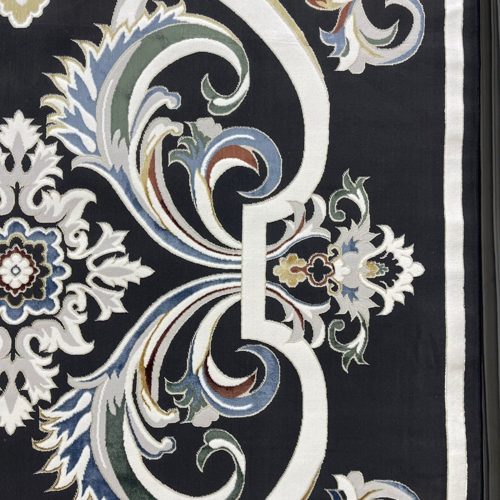 سجاد سفير تركي SRC06A اسود مولتي مقاس 100*300