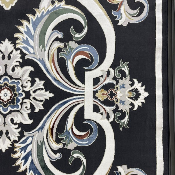 Turkish Safir Rug SRC06A Black Multi-Size 150*220