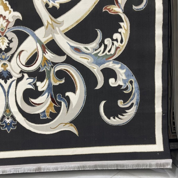 Turkish Safir Rug SRC06A Black Multi-Size 150*220