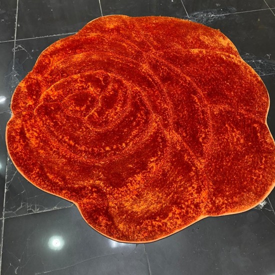 3D Shaggy silk, hand-carved and circular red