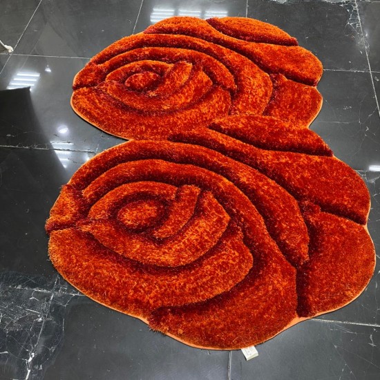 Two shaggy silk and two roses with some 3D red hand-engraving
