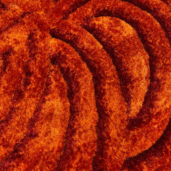 حرير شاغي ثري دي حفر يدوي وردو بيضاوي اورنج