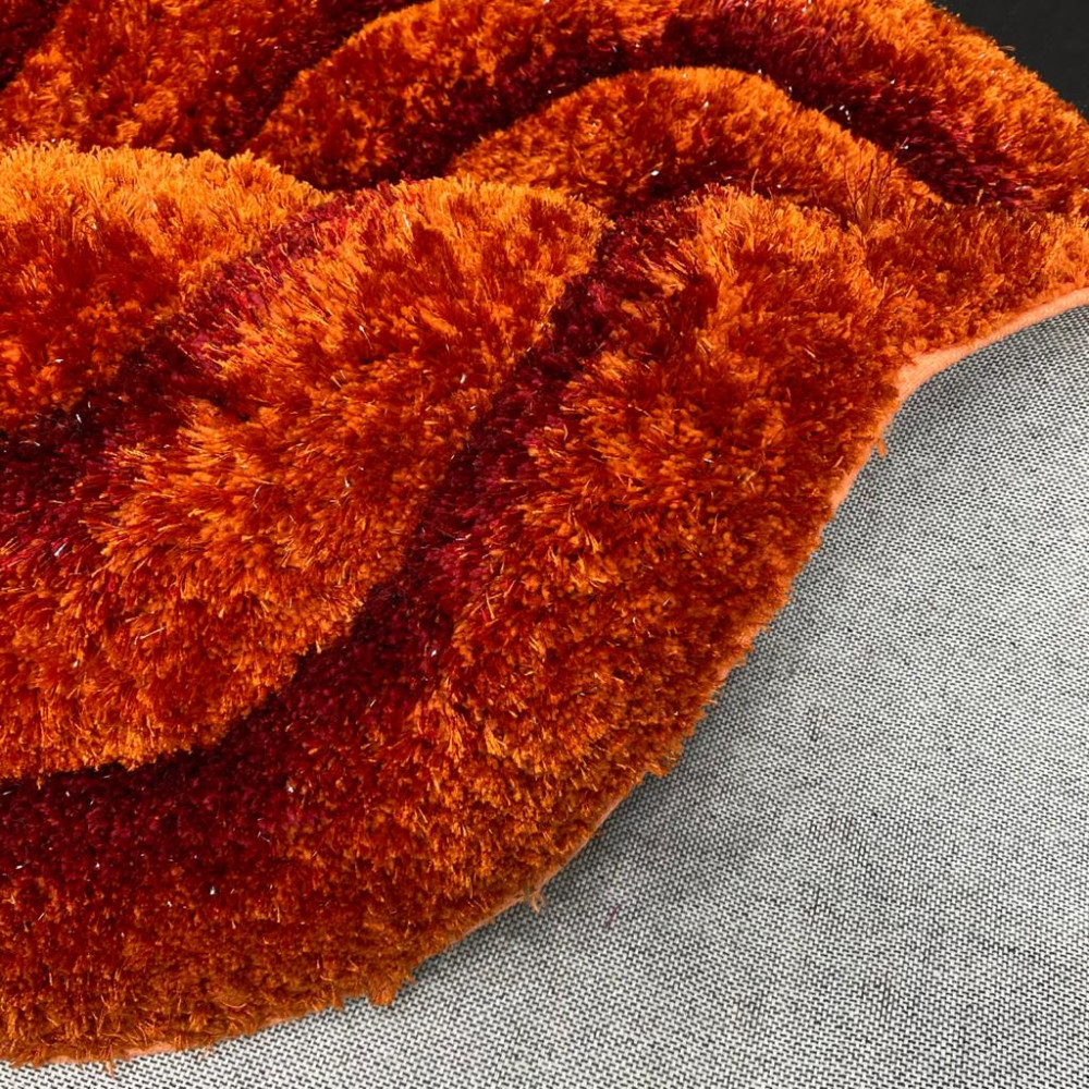 حرير شاغي ثري دي حفر يدوي وردو دائري احمر