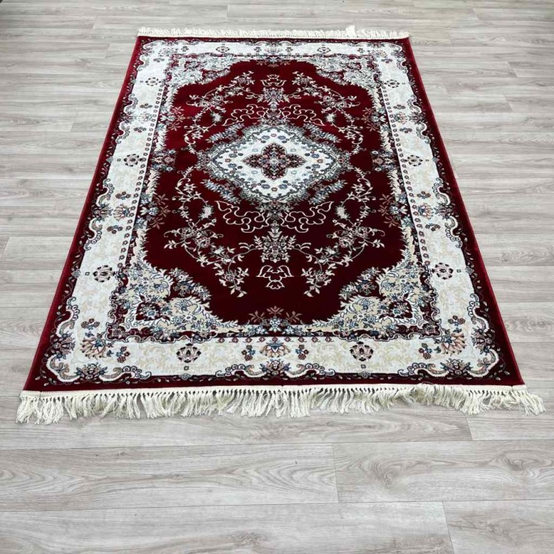 سجاد تركي سوبر اصفهان C709A لون احمر عنابي مقاس 100*200