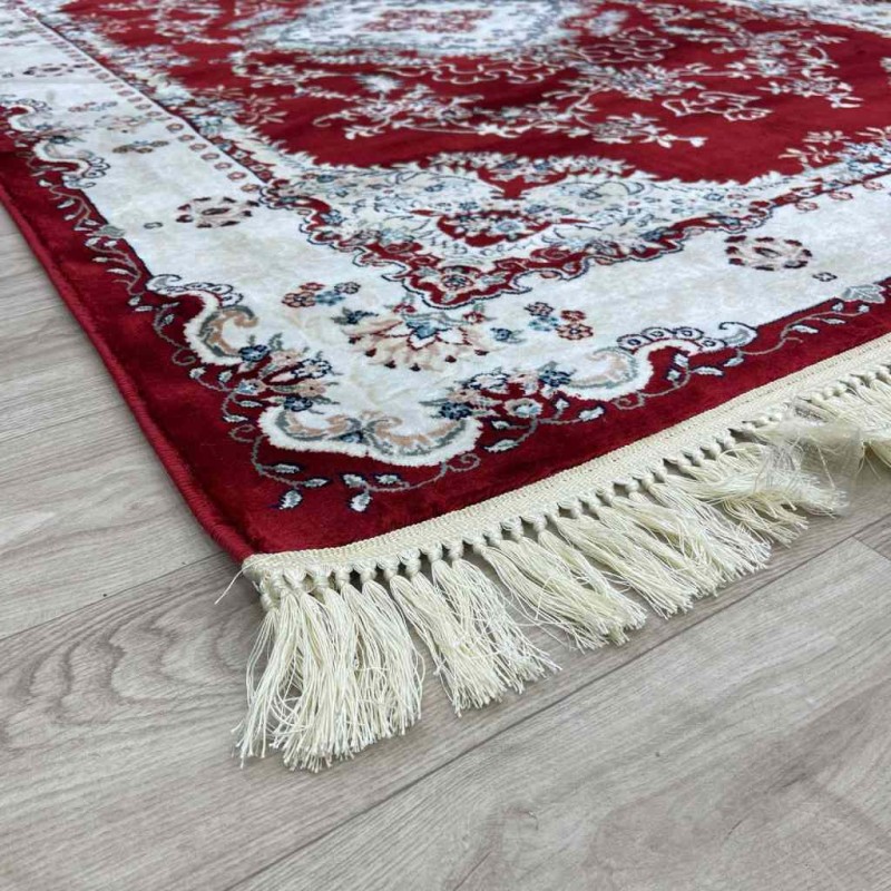 سجاد تركي سوبر اصفهان C709A لون احمر عنابي مقاس 100*200