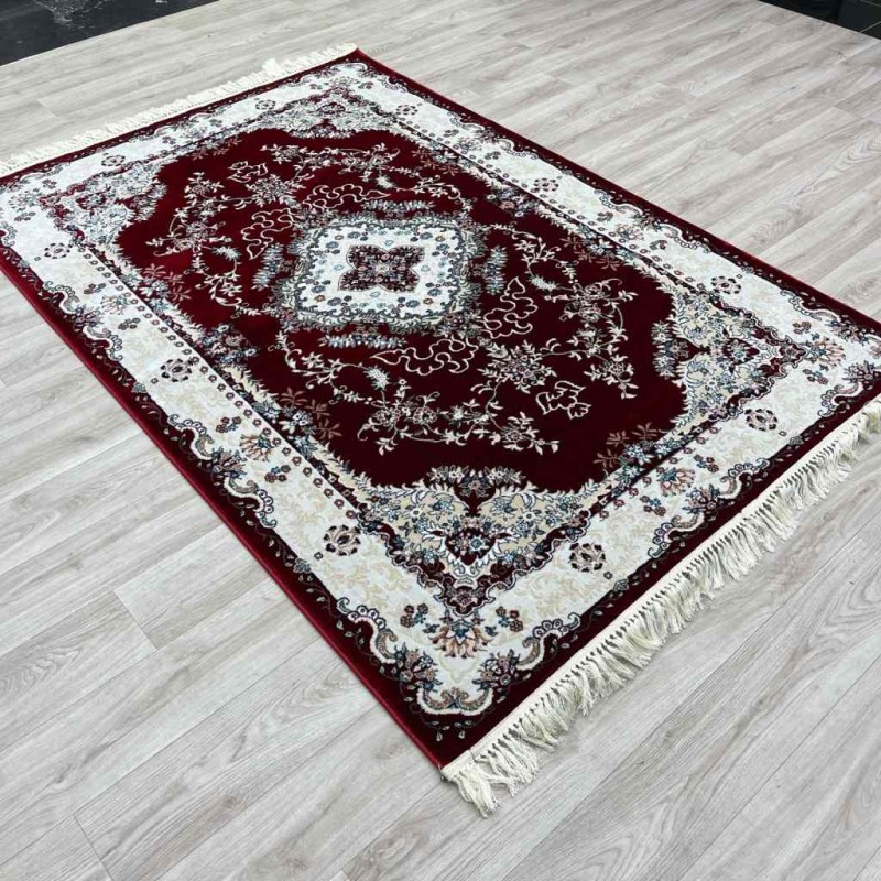 سجاد تركي سوبر اصفهان C709A لون احمر عنابي مقاس 100*200
