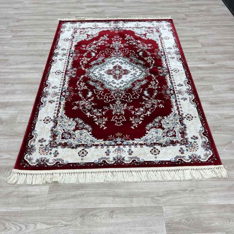 سجاد تركي سوبر اصفهان C709A لون احمر عنابي مقاس 100*200