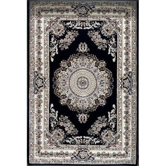 Turkish carpet Super Million 3658D navy blue color size 400*600