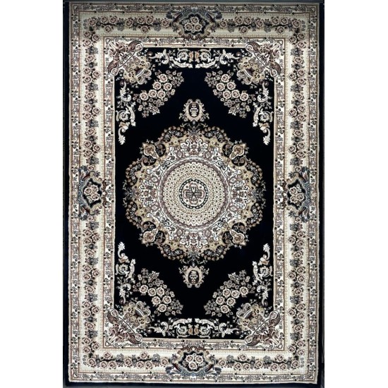 Turkish carpet Super Million 3658D navy blue color size 200*300