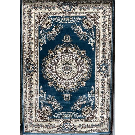 Turkish carpet Super Million 3658D navy color size 50*80