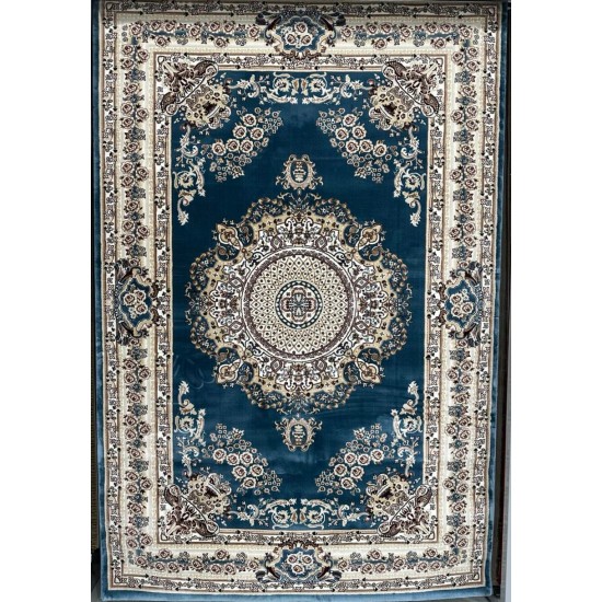 Turkish carpet Super Million 3658D navy color size 150*220