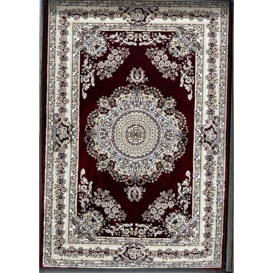 Turkish carpet Super Million 3658D Burgundy color size 400*400