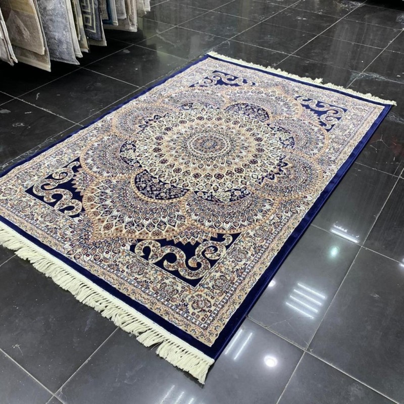 Turkish carpet Isfahan navy