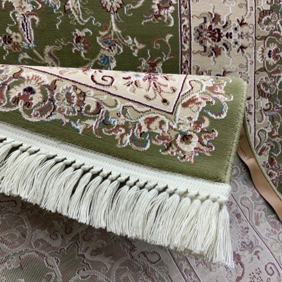 Turkish carpet Tabriz 3075 light green
