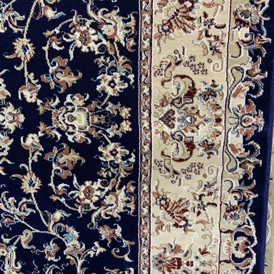 Turkish Tabriz carpet dark blue