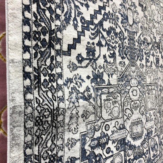 Turkish carpets verona 42 gray with cyan