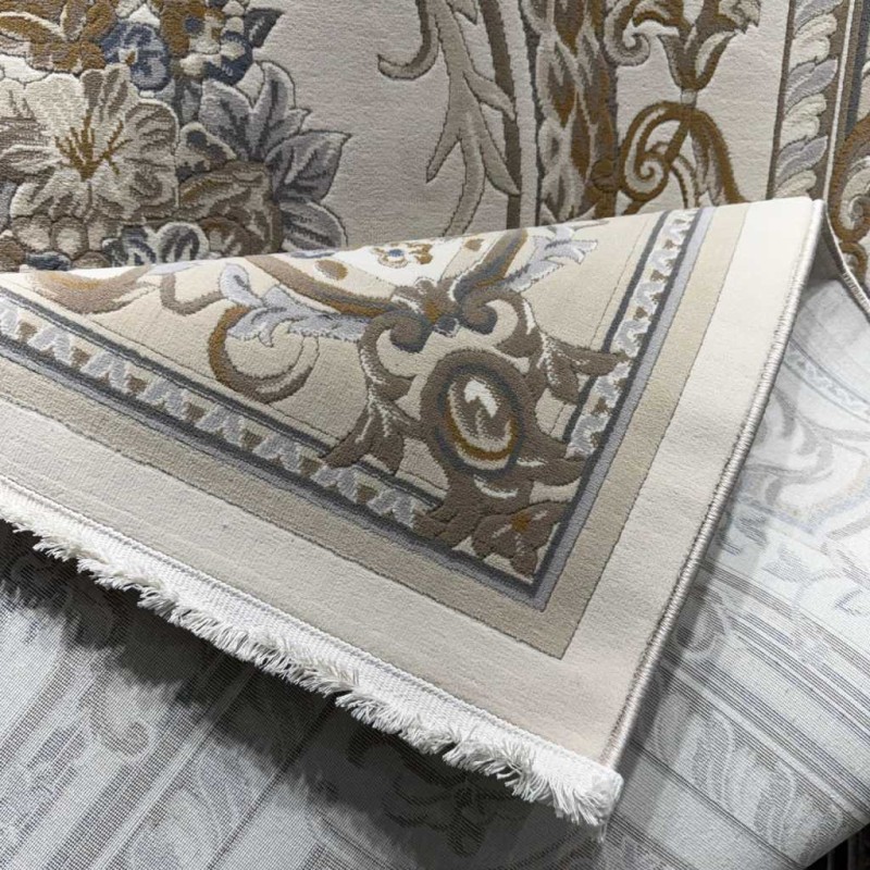 Turkish Andalusian Rug J687AF cream gray Size 150*150