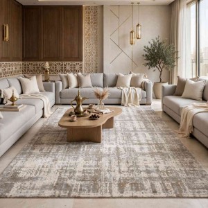Aria Bohemian Turkish Carpet 9400A CREAM GREY 150x220 cm Modern Majlis Carpet