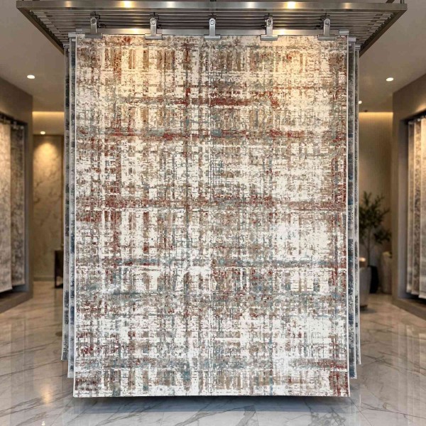 سجاد اريا بوهيمي تركي 9400A كريم اخضر مقاس 150*220 سم سجادة مجالس مودرن