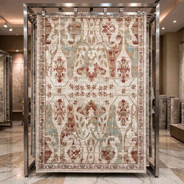 Aria Bohemian Turkish Carpet 0232A CREAM Light terra 400x500 cm Jumbo Carpet