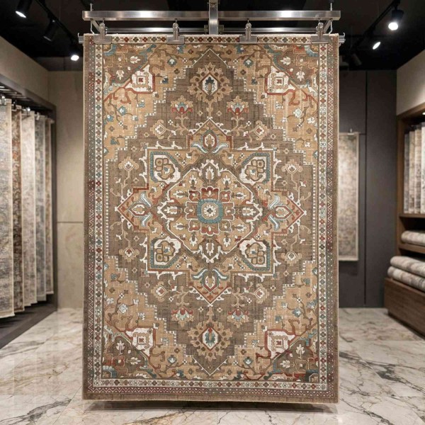 سجاد اريا بوهيمي تركي 9987A بني فاتح بيج مقاس 50*80 سم دعاسة وطاية