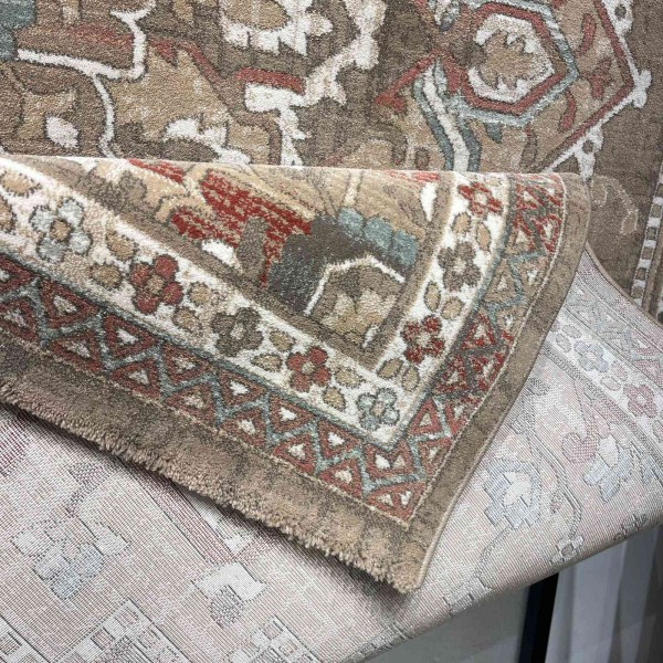 سجاد اريا بوهيمي تركي 9987A بني فاتح بيج مقاس 50*80 سم دعاسة وطاية