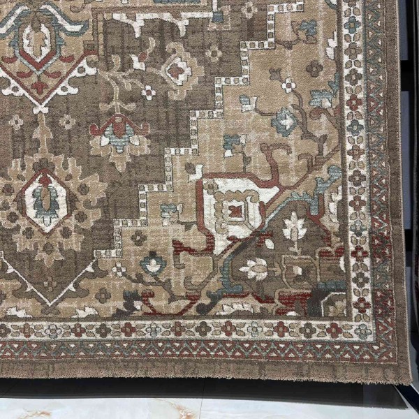 سجاد اريا بوهيمي تركي 9987A بني فاتح بيج مقاس 50*80 سم دعاسة وطاية